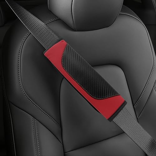 2 fundas para cinturón de seguridad para automóvil, fundas de correa de hombro de fibra de carbono, almohadilla para cinturón de seguridad, funda de
