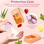 Boîtier en silicone compatible avec sanitizer à main Touchland, 3 Pcs Hand Sanitizer Travel Size Cases, convient pour 1 FL OZ/30 mL, portatif Mini Hands Sanitizers Porte-clés pour le Gym Voyage