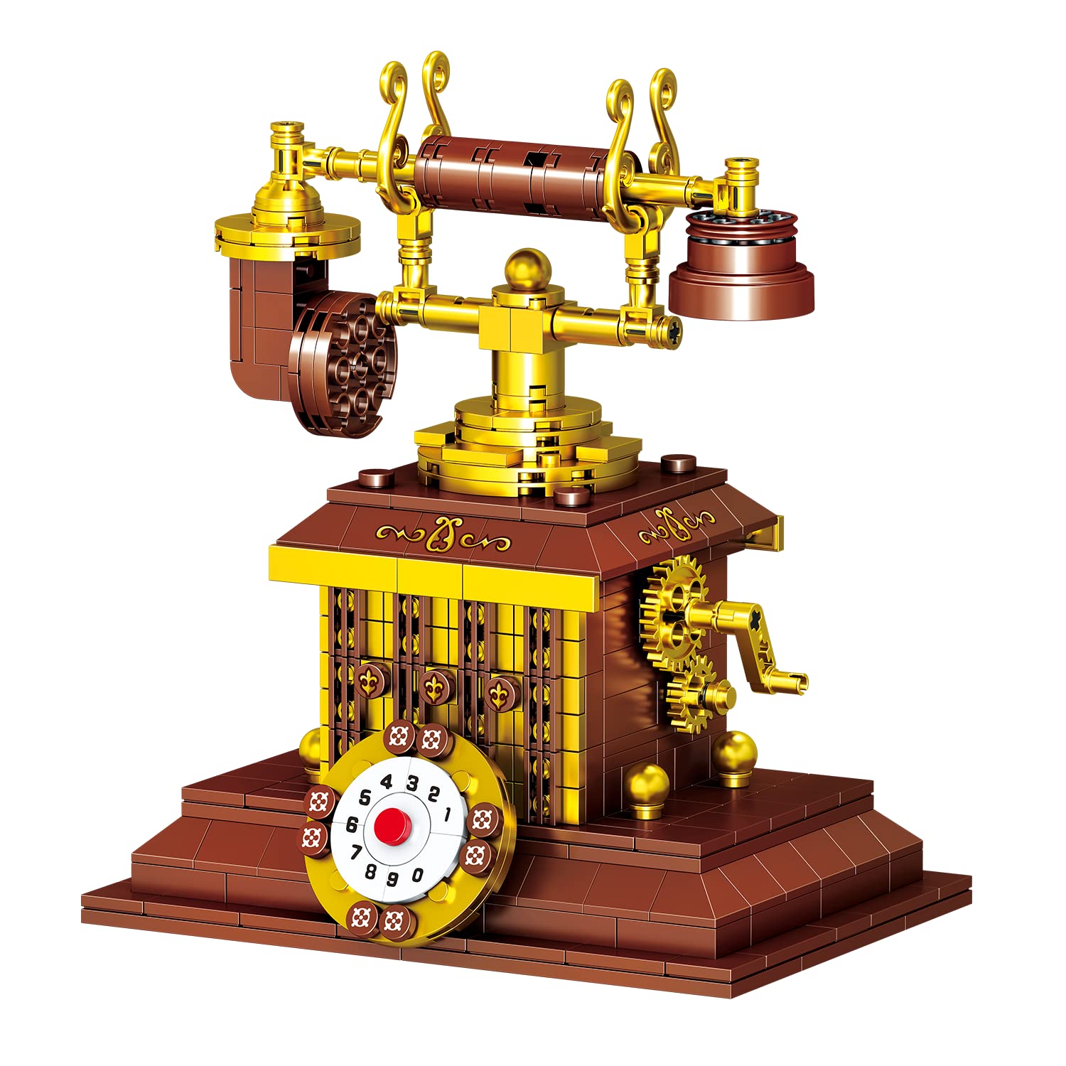 Aigidusansu Retro Telephone Mini Micro Building Blocks Kits, Creative Mini Bricks Model Set, 410 Pieces Simulation Construction Toy for Adults, 14+ Teens