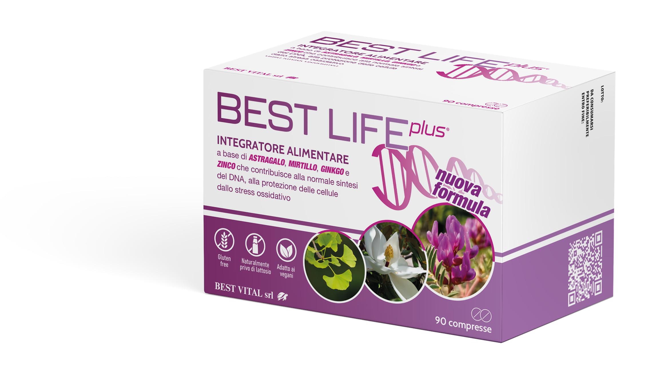 Best Life Plus Integratore Alimentare a base di ASTRAGALO, MIRTILLO, GINKGO e ZINCO, 90 Capsule. Confezione 3 mesi