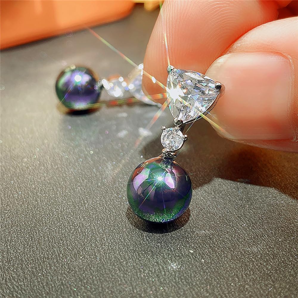 Unique Women Drop Earrings with Multi-colored Imitation Pearl Trend Jewelry