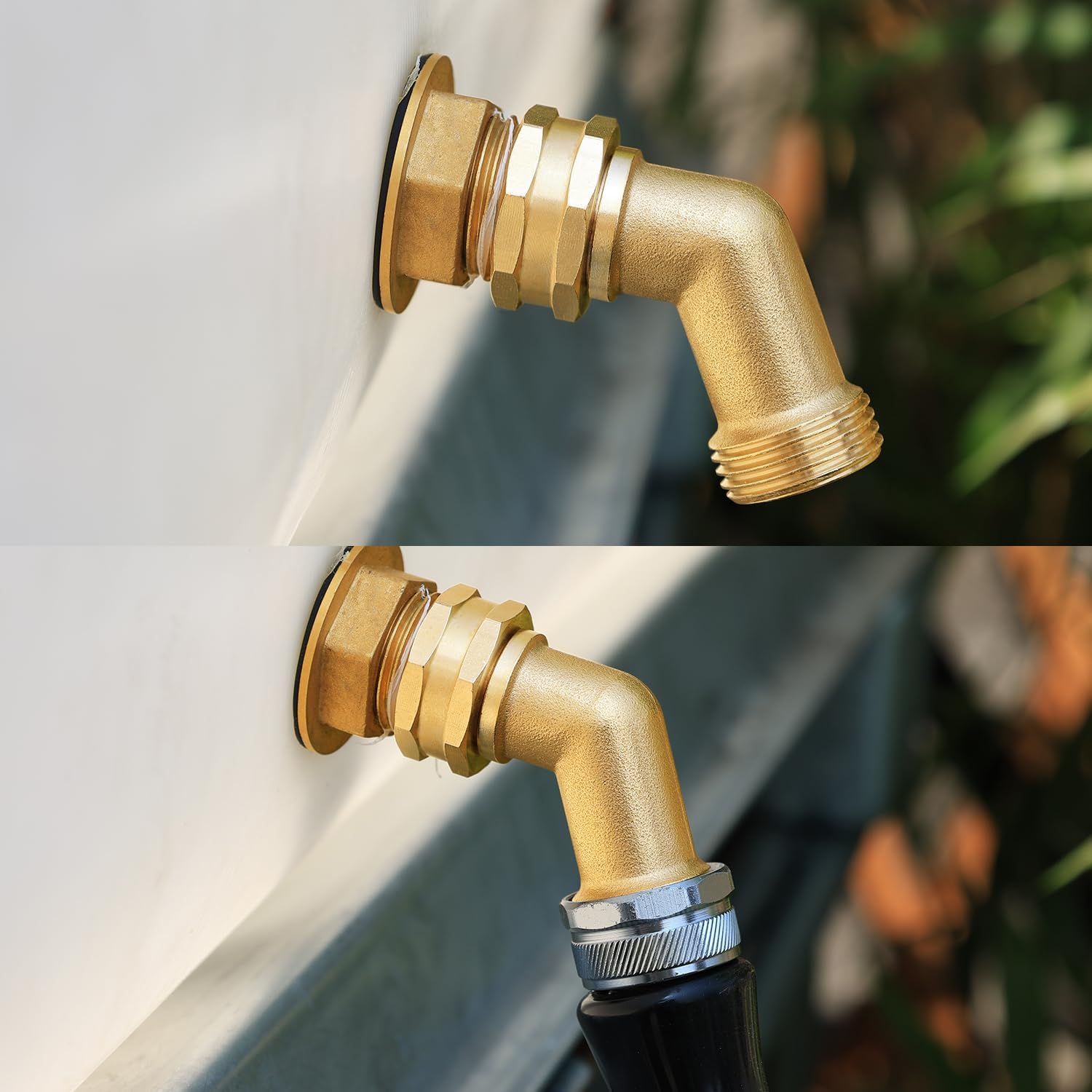 Garden Hose Elbow 3/4 Inch Thread 45 Degree Angle Hose Extension Adapter Brass Outdoor Faucet Elbow (45 Degree 10 PCS)