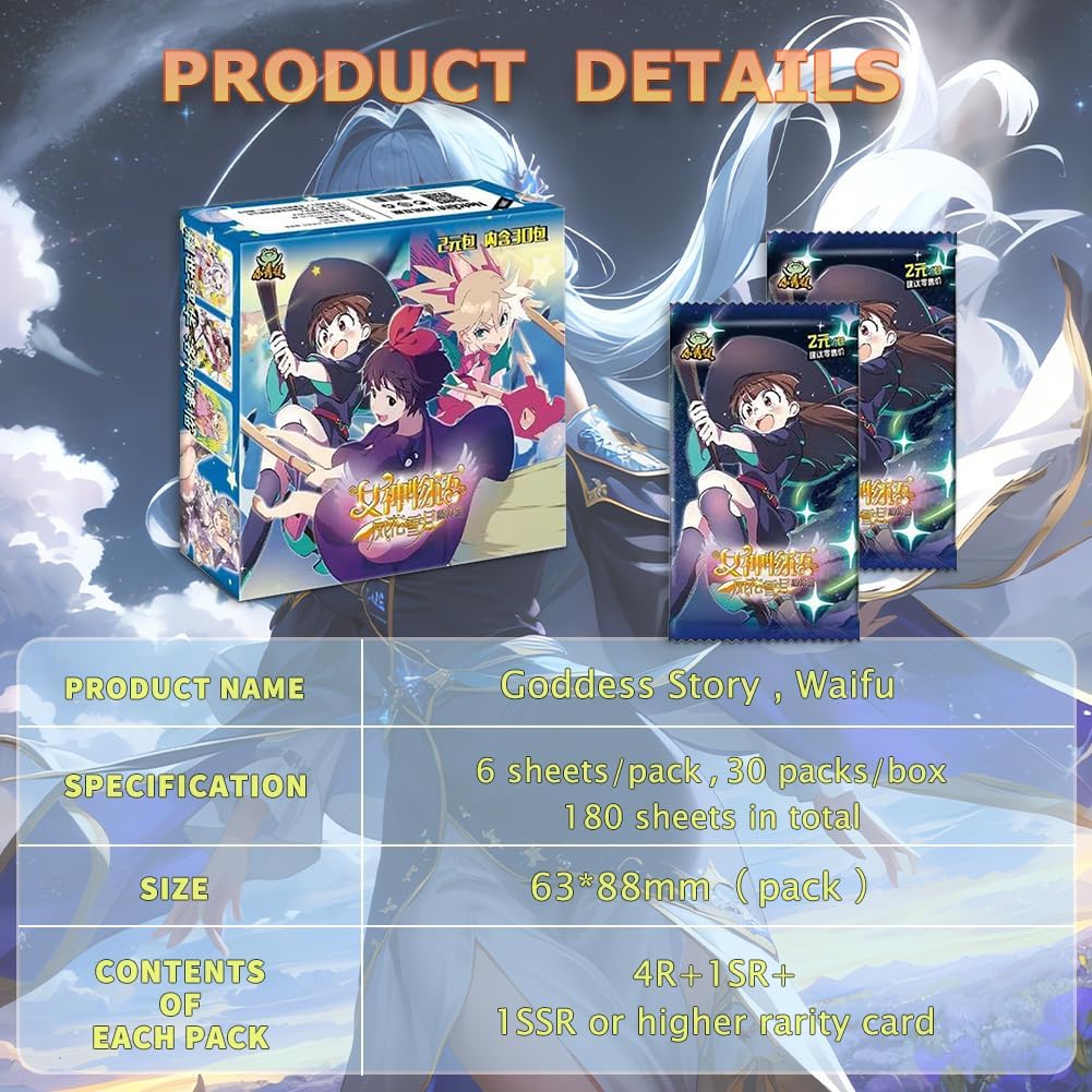 Goddess Story Booster Box Goddess Story Waifu Series TCG Anime Girl Collection Trading Cards (NS2-7)