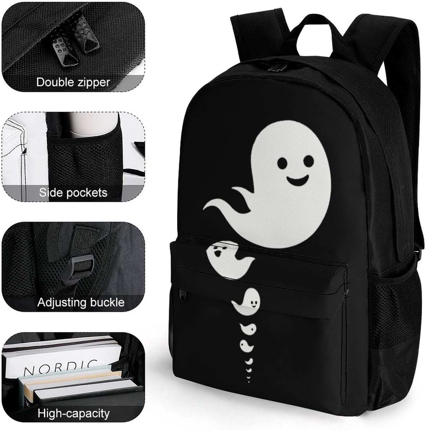 Cute Ghosts Trail Backpack Lightweight Backpacks Work Bag