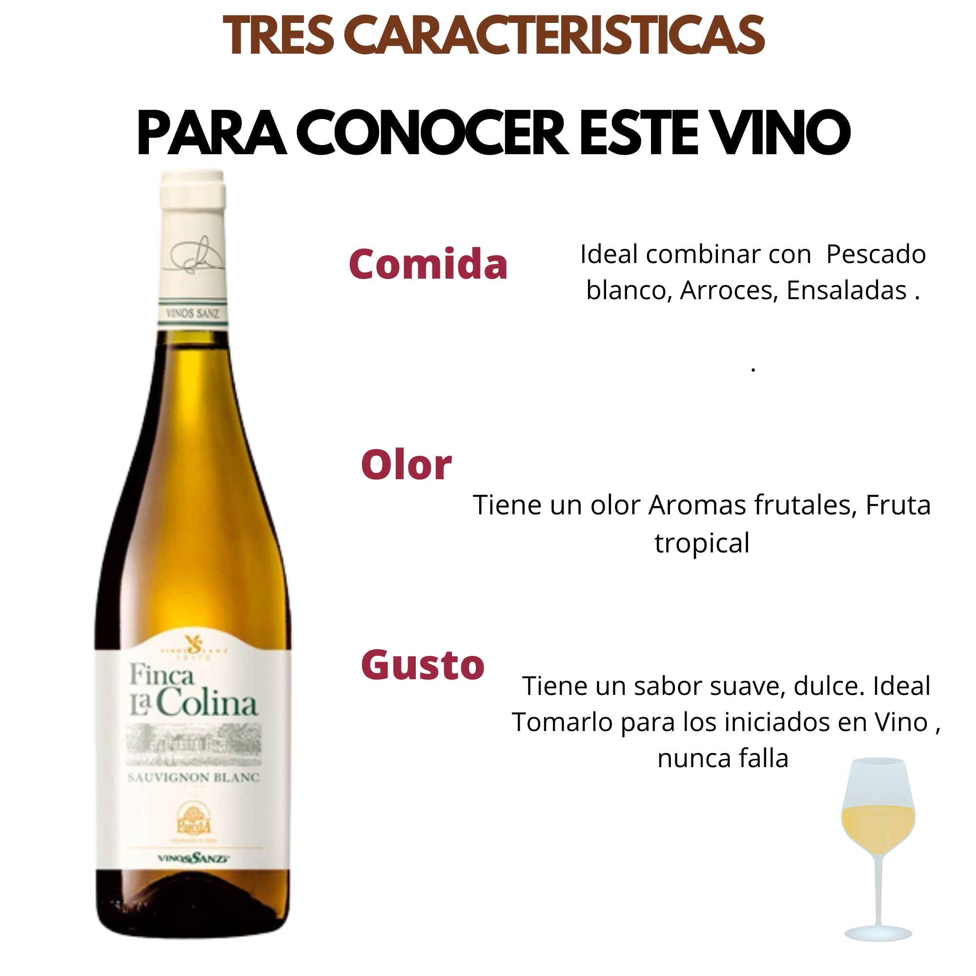 Finca La Colina Sauvignon Blanc 2022 - VIno Blanco - Una Experiencia Única en Cada Botella: ¡No te lo Pierdas! - Ideal Combinar con Pescados y Arroces - Sabor Suave y Aromático - Pack 6 Botellas 750ml