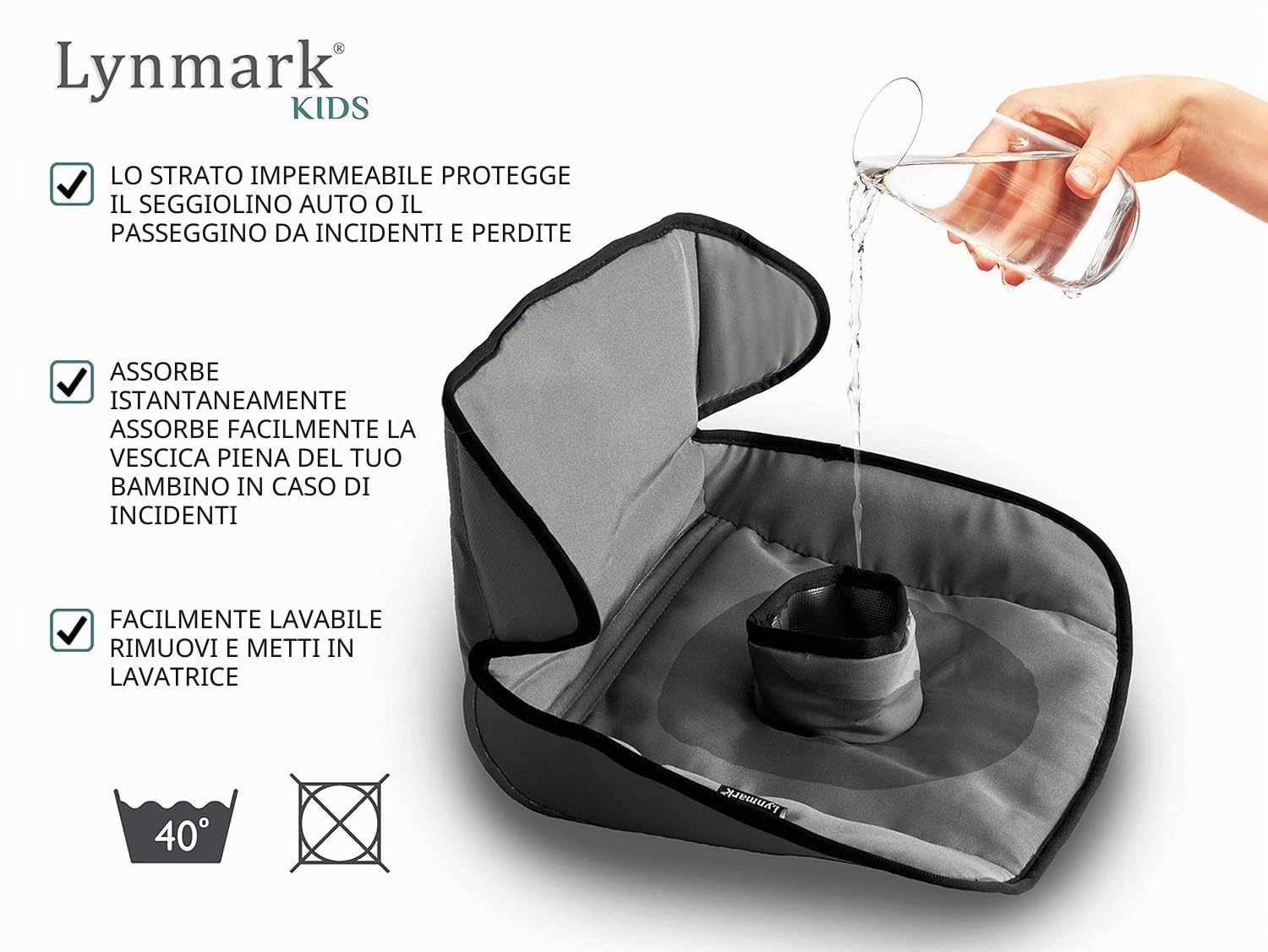 Lynmark Potty Training Car Seat Protector per bambini fino alla scuola materna, perfetto per i viaggi. Sicuro per tutti i seggiolini auto e passeggini. Imbottitura ultra assorbente Piddle pad