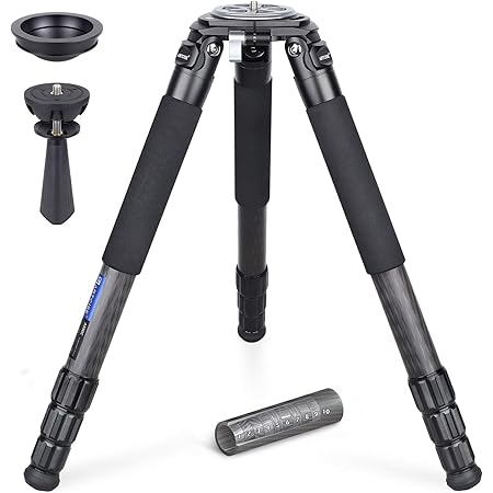 Carbon Fiber Bowl Tripod Heavy Duty Bowl Tripod with 75mm Bowl and Bowl Adapter 40mm Leg Tube Ultra Stable Professional Camera Tripod Max Load 88 Pounds/40kg Camera Stand