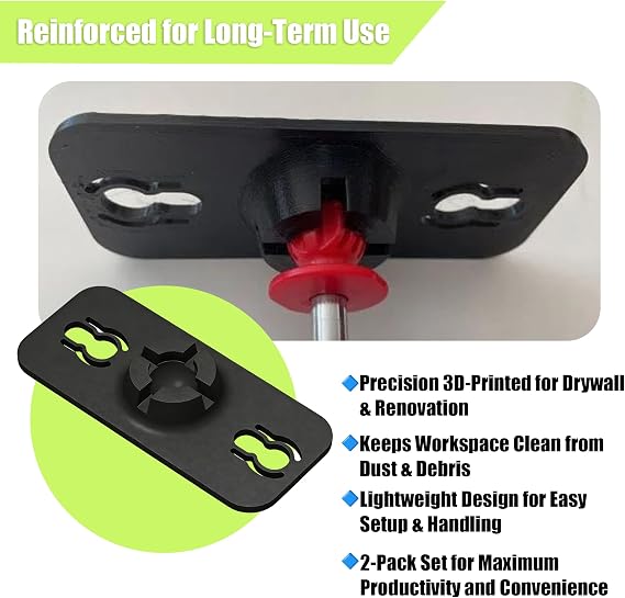 2-Pack 3D-Printed Universal Dust Barrier Head Compatible with ZipWall-Style Systems | Lightweight Drywall & Renovation Dust Control