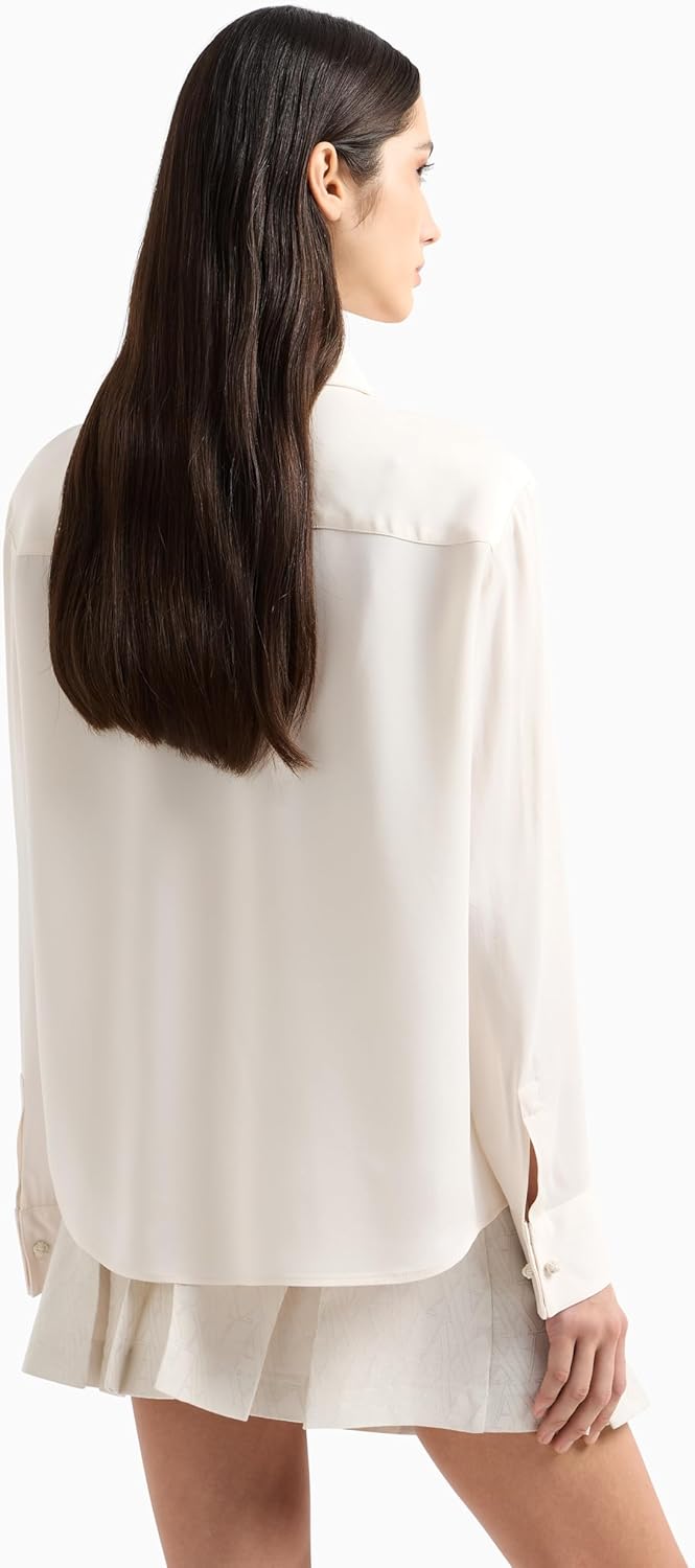 Armani Exchange Womens Satin Button Down Blouse - Image 5