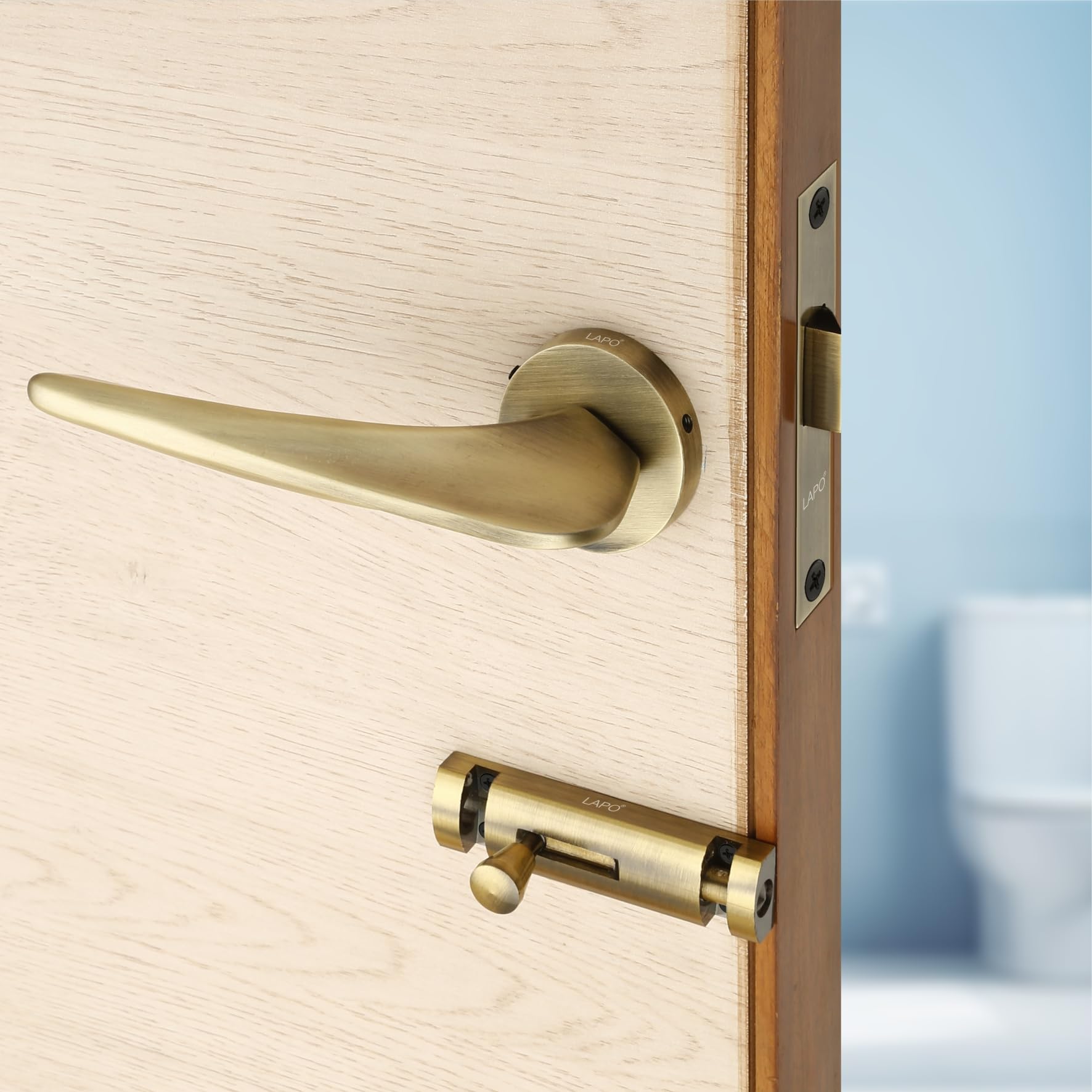 LAPO Door Lock for Bathroom Door Without Key, Door Lock Balcony, Without Key Lock for Door, Toilet Door Lock for Home,Office,Hotel | Antique Finish | 3 Years Warranty Ro-182 (B0C6XZCLZ1) Amazon Price History, Amazon Price Tracker