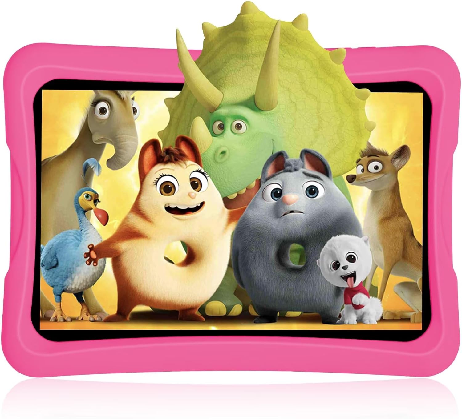 TEAYINGDE Kids Tablet 10.1" Android 13 Tablet 2.4GHz with WiFi 64GB Tablet for Ages 3–8 Kids（Pink）