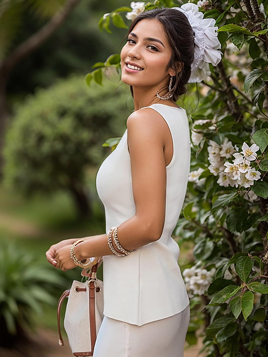 Jenbou Women's Sexy Sleeveless Tops with Golden Buttons - Flattering Summer Tanks for Business Casual Trendy Fashion Clothing - Image 6