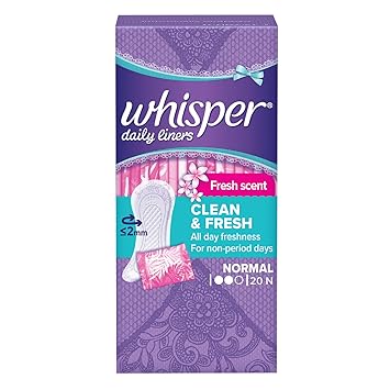 Whisper Clean and Fresh Daily Liners 20 panty liners for women (Pack of 1)