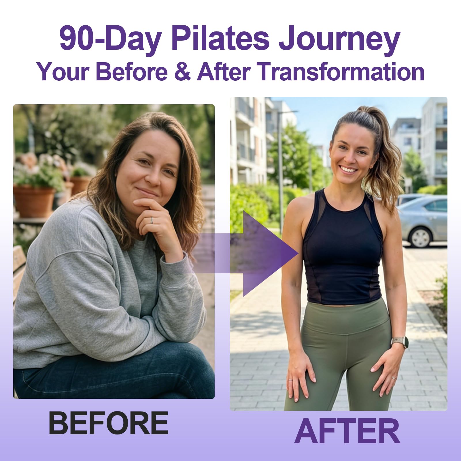 ElaraFit Home Pilates Ring and Ball Set for Women with 5 Resistance Bands 13 inch Magic Circle Workout Starter Kit for Beginners Full Body Toning 15 Min Daily Routine: Purple Mix