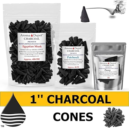 Miniatura 4 de 50 conos de incienso de carbón sin perfume de 1 pulgada ideal para la fabricación de inciensos añade cualquier aceite de fragancia de depósito de