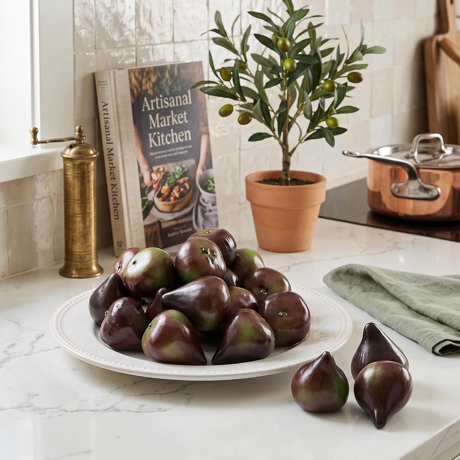 20 Pcs Artificial Figs Fruit, Realistic Simulation Fruit