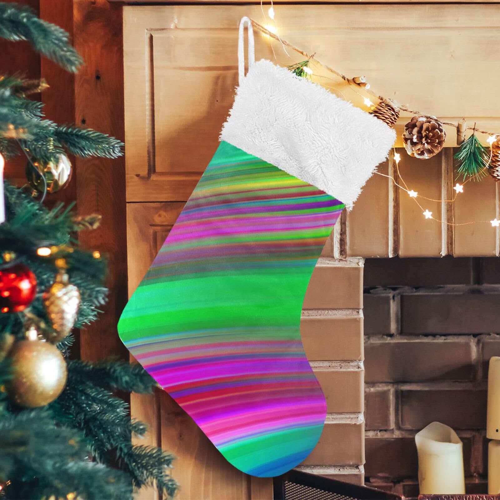 Kcldeci Chaussettes De Noël 43,2 Cm Pour Sapin De Noël