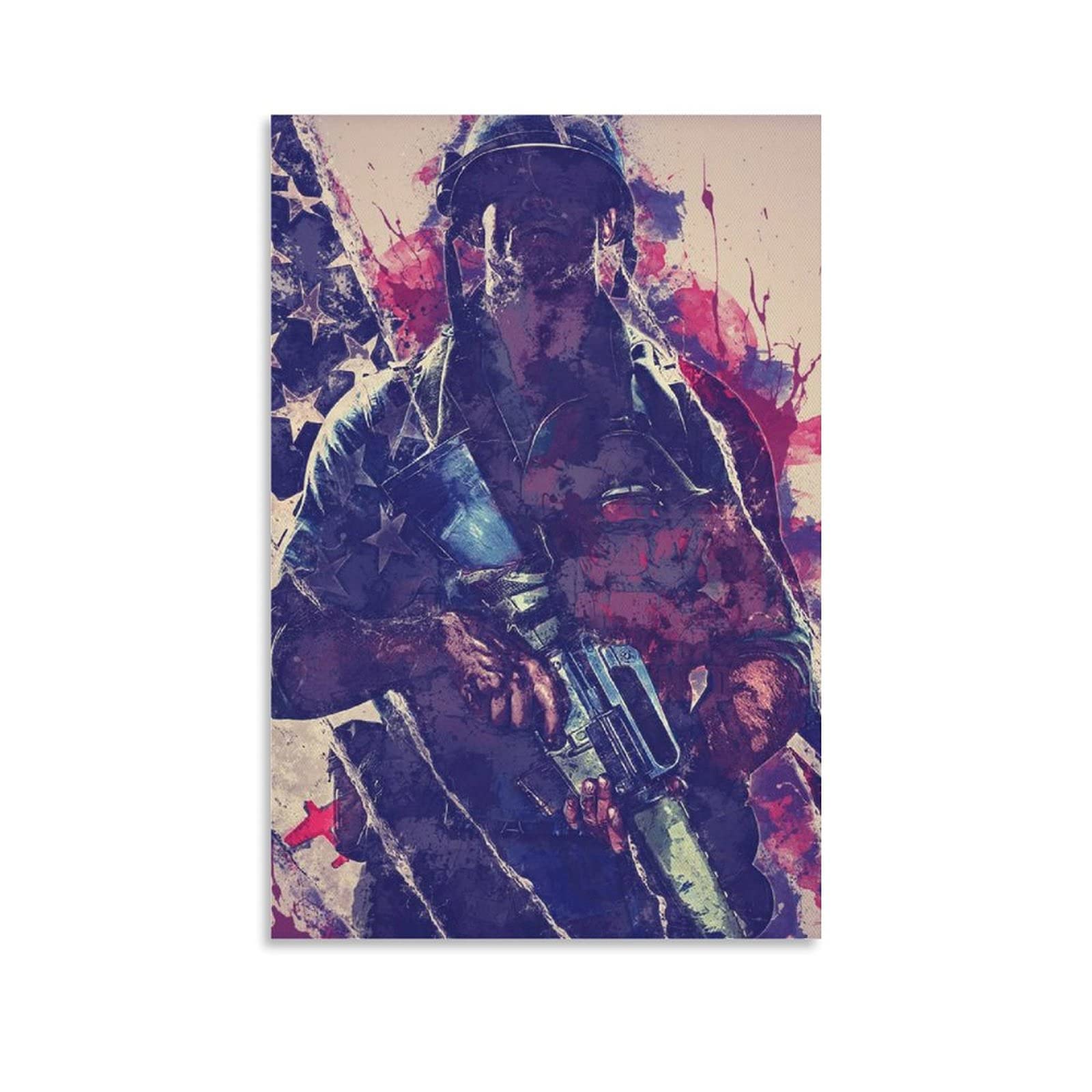 WYYXF Canvas Cald War USA Splatter Poster Canvas Wall Art Pictures for Bedroom Wall Art Gifts Decor without Frame (30 x 50cm)