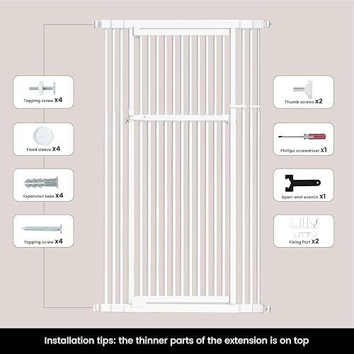 Miniatura 8 de Gardner Pet Puerta para gatos extra alta (negro, 51-87 pulgadas de alto)