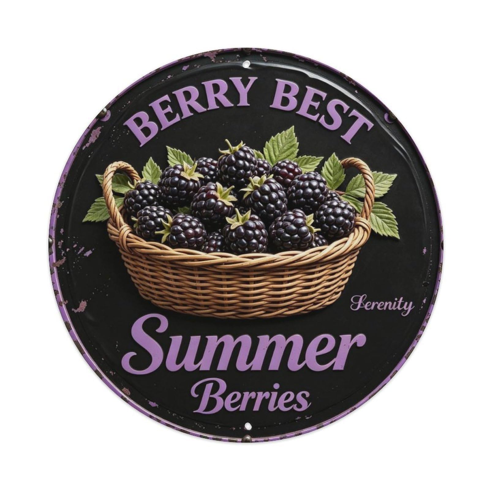 Summer Berries Metal Tin Sign Plaque
