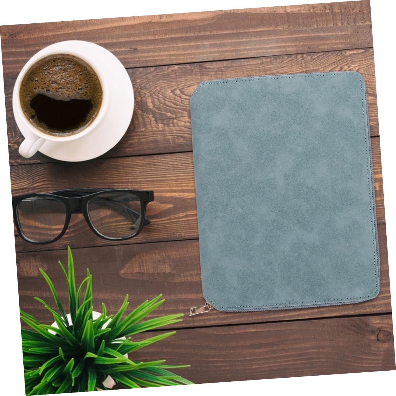 Carnet de Notes de Planification A5 Bleu en Papier et Cuir, Style Simple