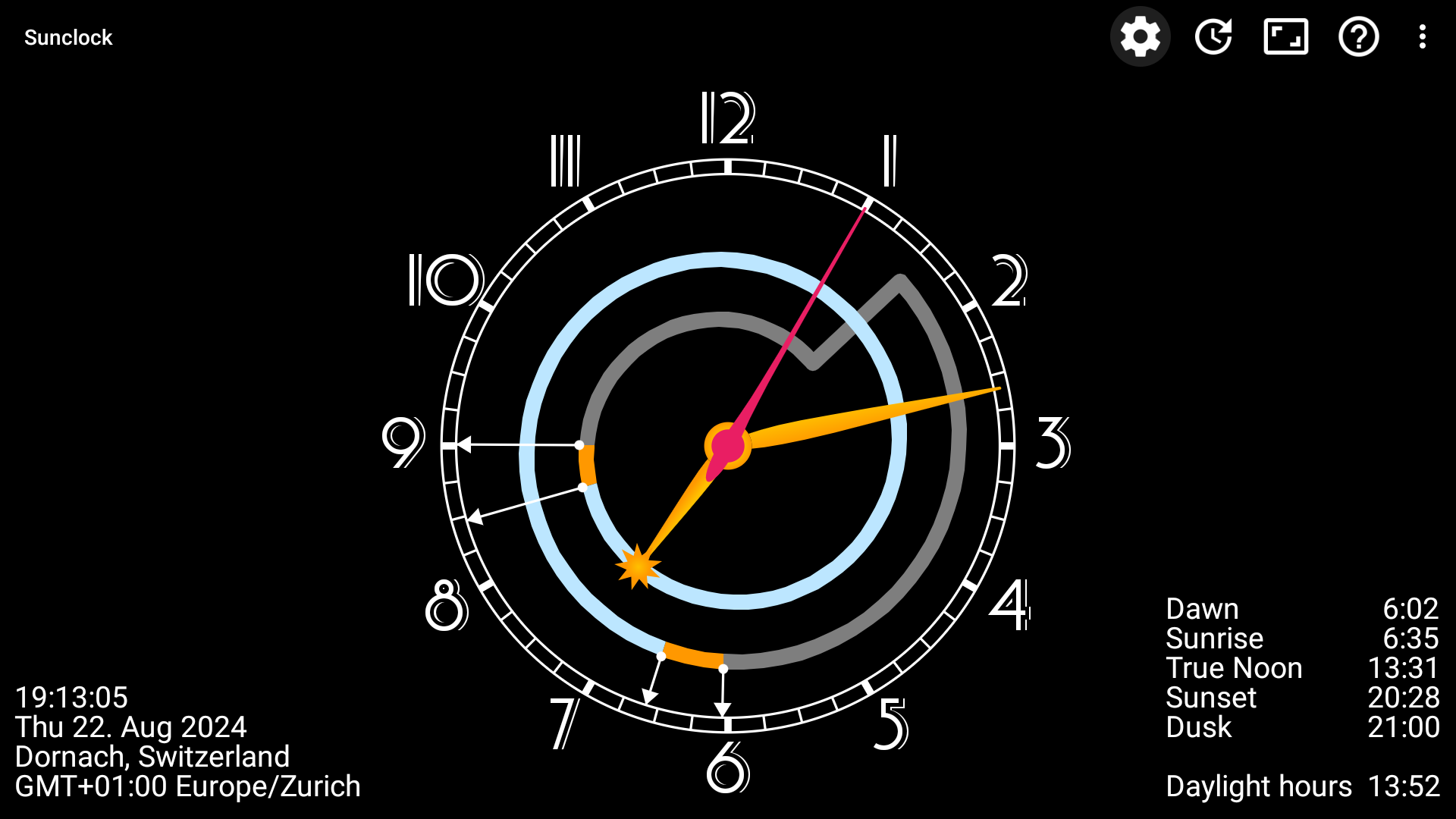 Sun Timer Android Sunclock: Sunrise, Sunset, Moonrise and Moonphase - App on Amazon Appstore