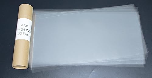 20 hojas de plástico transparente de 4 mil, 12 x 24 pulgadas, hojas de plantillas de Mylar en blanco, hojas de acetato transparente para