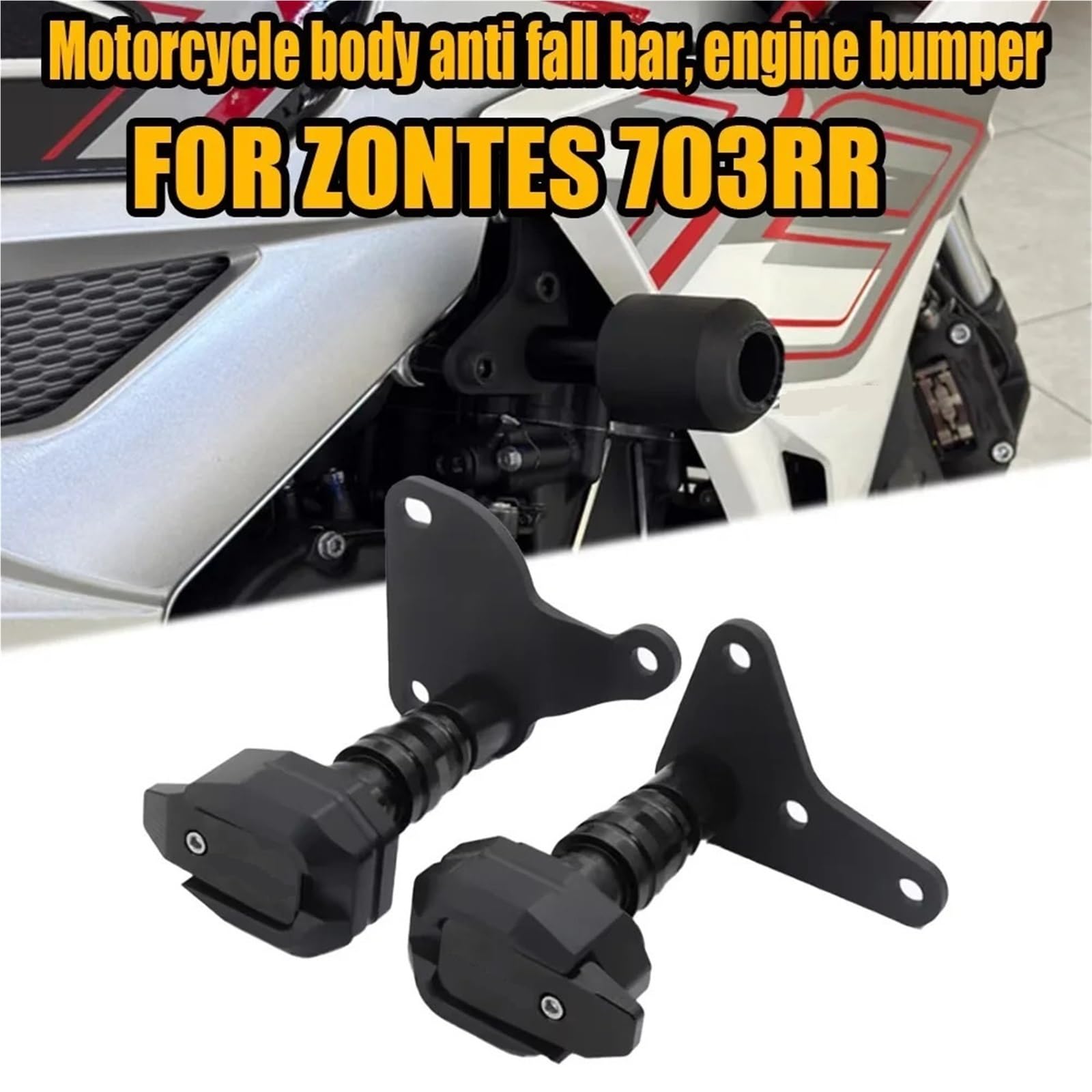 Pasuje do modyfikacji motocykla ZONTES 703RR 703-RR 703, kula antypoślizgowa, drążek kierowniczy, osłona silnika i zderzaka, akcesoria Osłona Podwozia Motocykla owiewki osłona(GRAY)