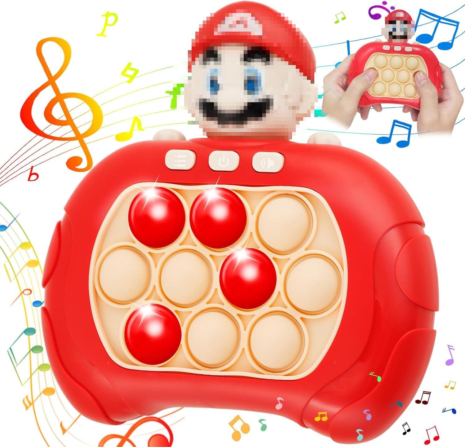 Giocattoli Sensoriali per Bambini e Adulti,Pop-It Bubble Sensory Fidget Toy,Pop-It Elettronico,Light Up Pattern Popping Games,Controller elettronico Whack Mole Fidget (C-Rojo)