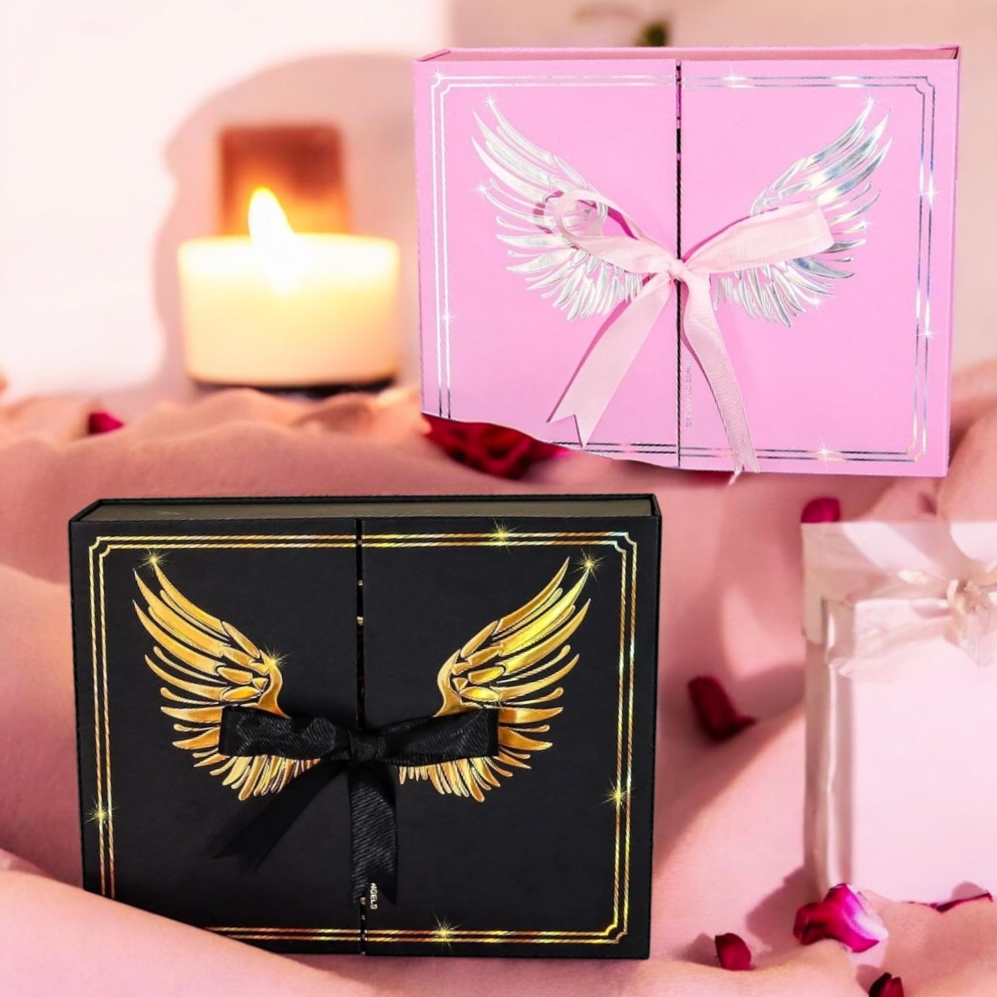 AlphaHeim® Geburtstag geschenk, Geschenkset mit Teddy, Kunstrose & Herz – Geschenkbox für Muttertag, Vatertag, Jahrestag, Valentinstag, Geschenk für Frauen, Männer Birthday Gift (Schwarz/Gold)