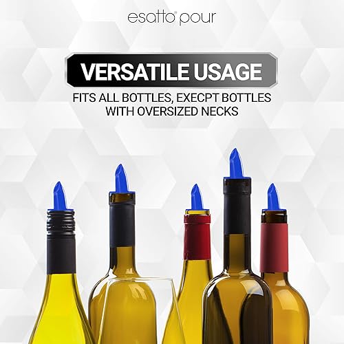 Miniatura 4 de Esatto Vertedor de botellas de plástico o vertedor de licor, 13 piezas, versátil como un vertedor de bebidas, vertedor de alcohol y jarabe, fácil de