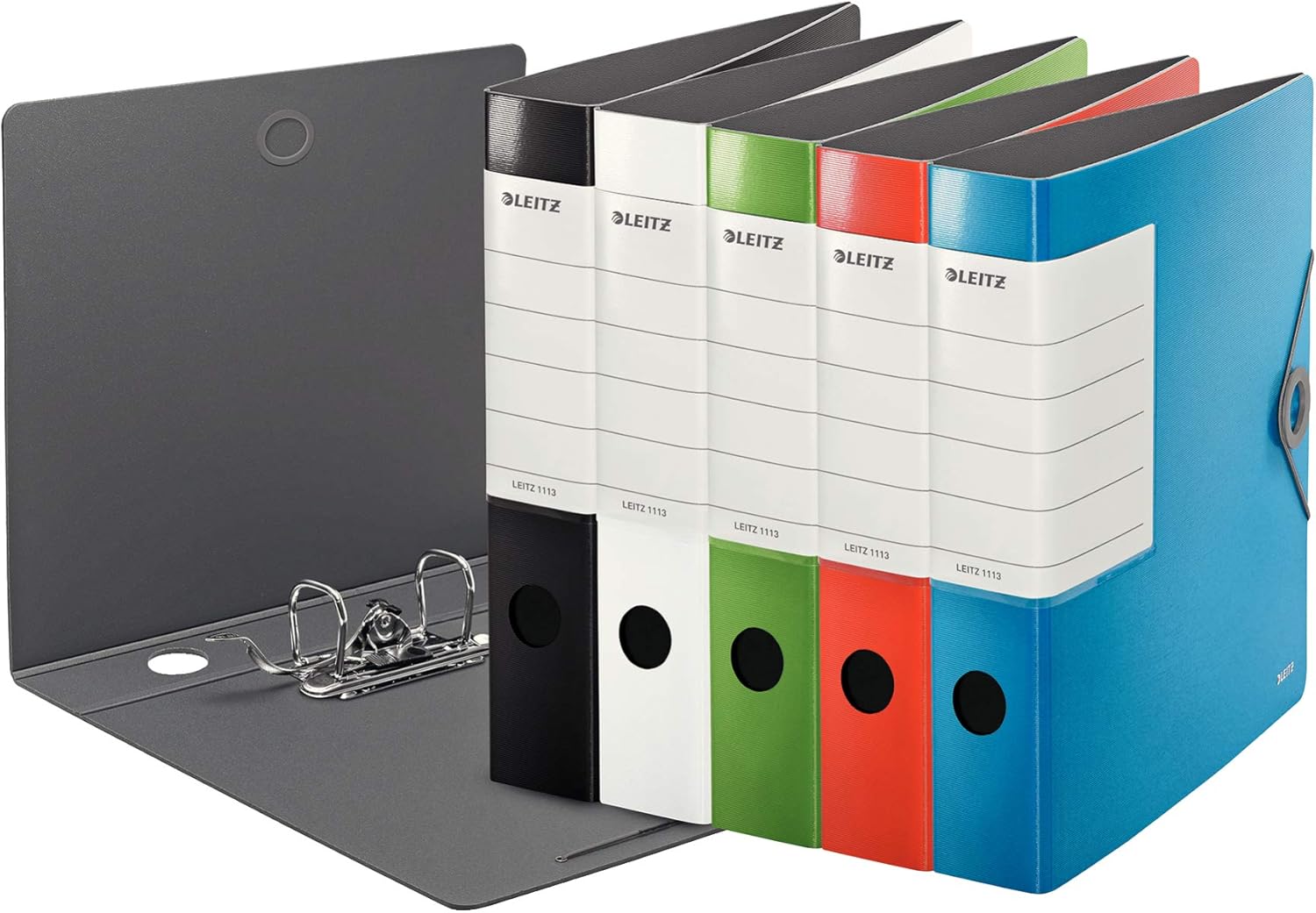 Leitz 11120099 Quality Folder Solid Polypropylene 82 mm Assorted Pack of 5