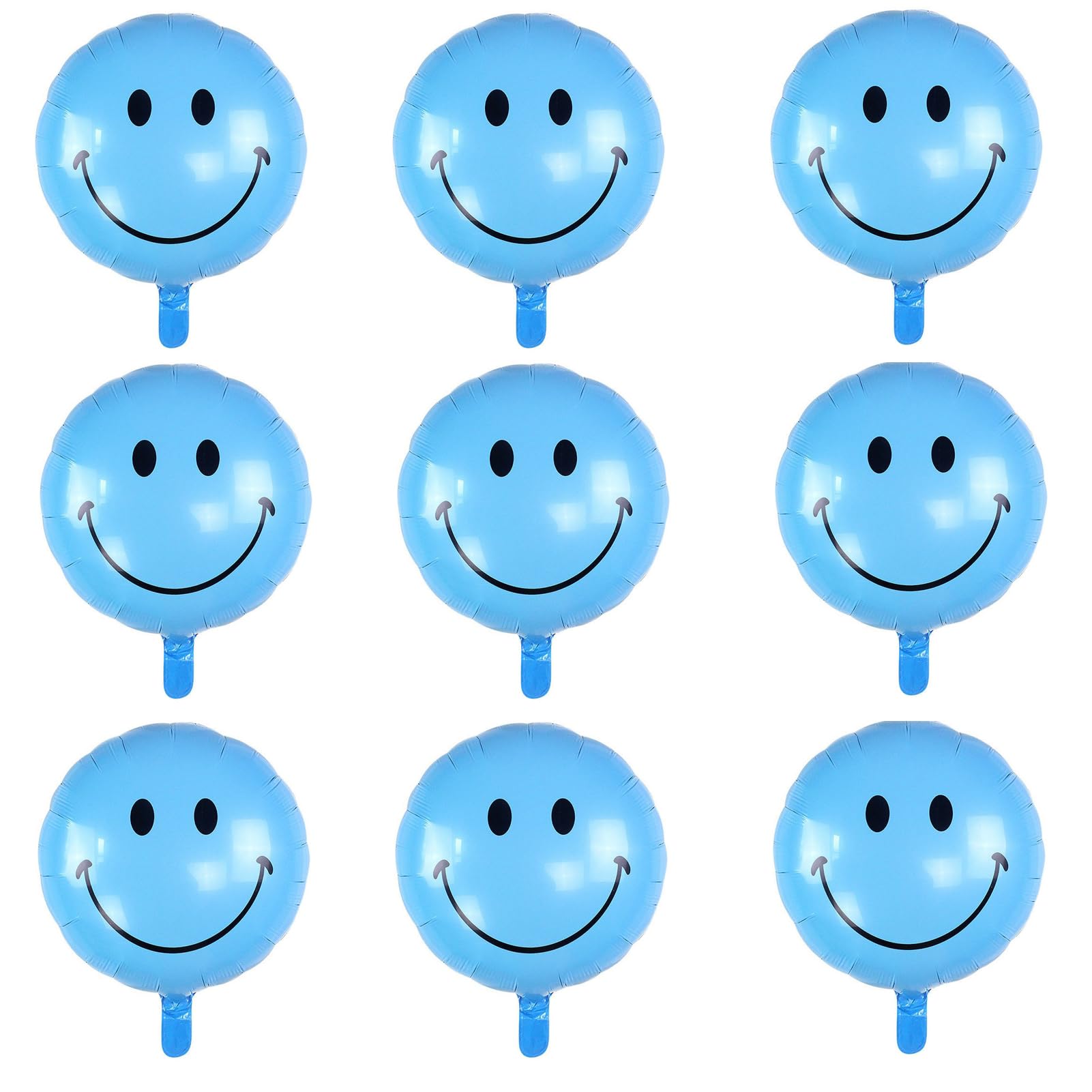 Photo 1 of 9PCS 18 Inch Smiley Face Balloons,Mylar Aluminum Assorted Colors Smile Balloon,Smile Foil Balloons for Birthday Wedding Anniversary Bachelorette Baby Shower Decorations Balloon(Gold)