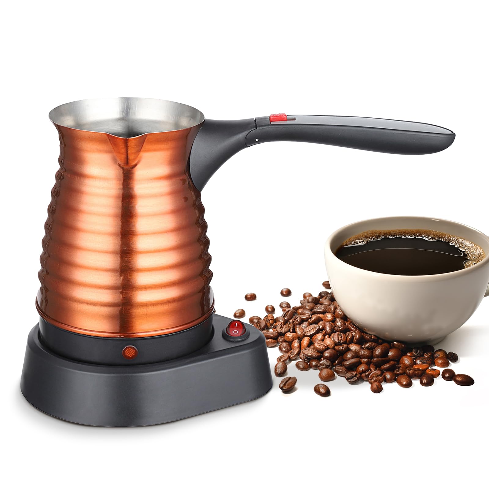 Baoblaze 17oz Elektrische Kaffeekanne Teekessel mit Griff Mehrzweck-Schnellkessel Edelstahl-Kaffeekessel für Café