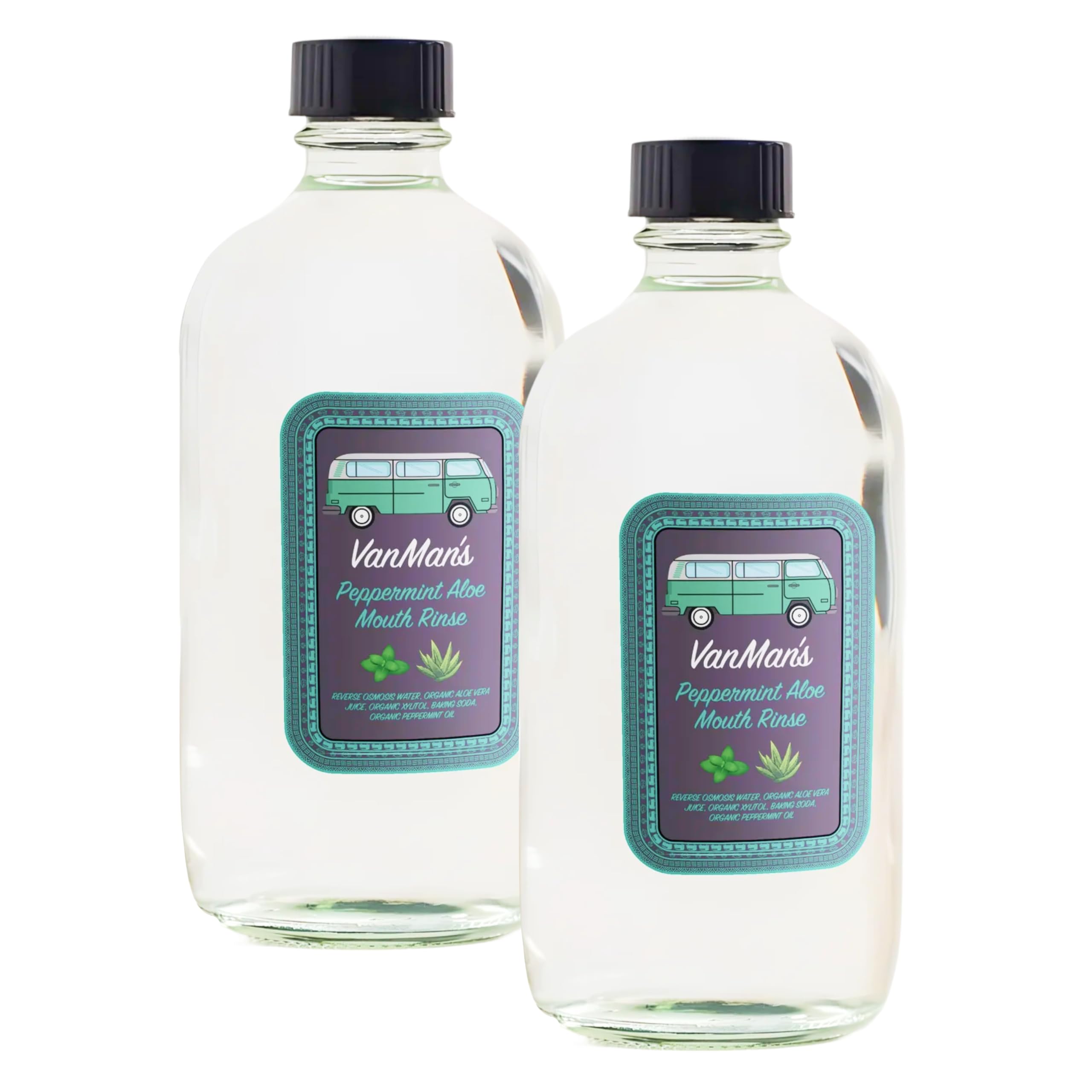 Vanman's - Oral Mouth Care Kit with Two Oral Rinse Mouthwash (8.8 Ounce) - Aloe, Fresh Mint Remineralizing Mouthwash for Gum Health, Bad Breath and Dry Mouth