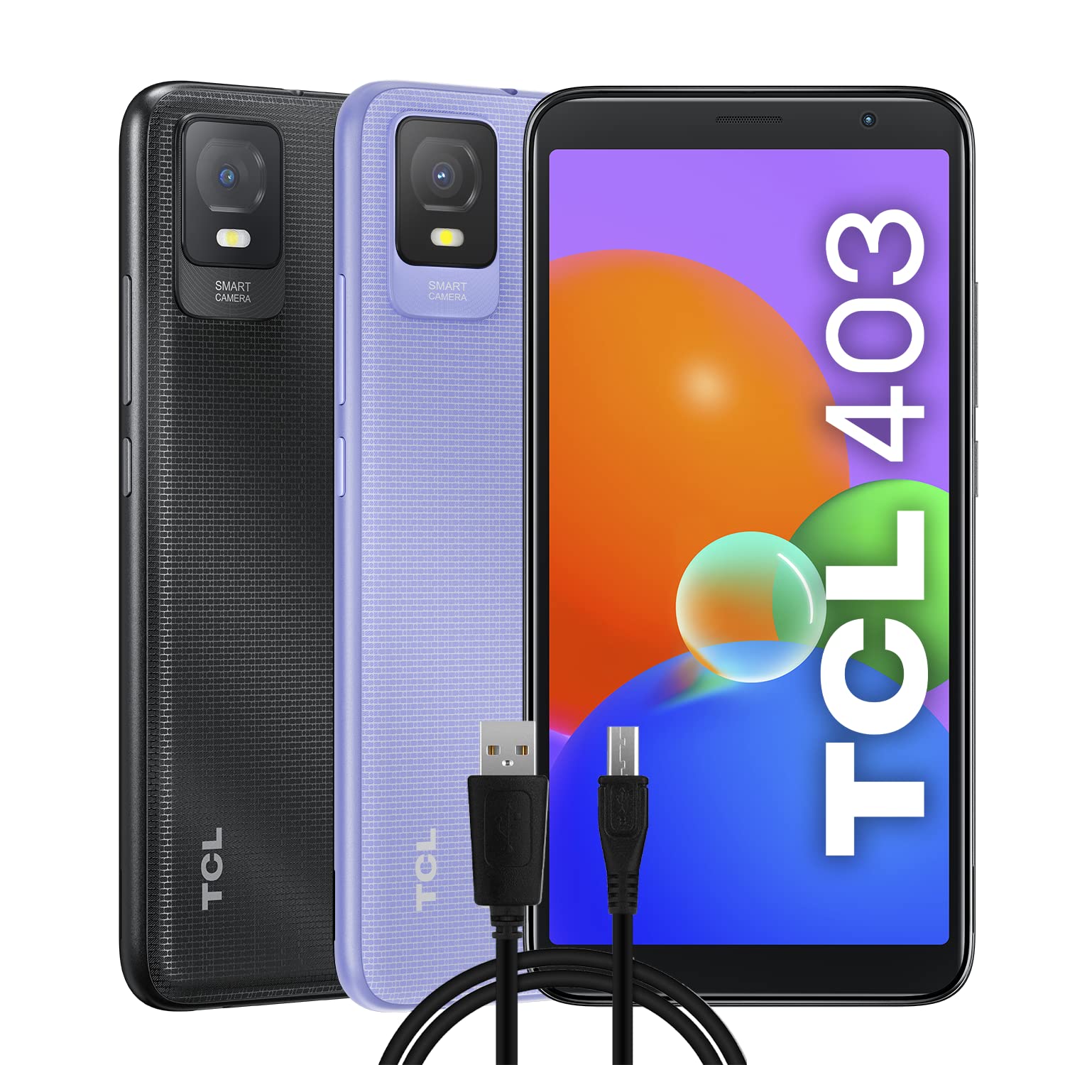 TCL Smartphone 403 4G, 2 GB di RAM, Display 6, Android 12, fotocamera da 8 Mp, batteria da 3000 mAh, Dual Sim Mauve Mist, versione con cavo micro-USB aggiuntivo, 1mt, Italia, 32 GB