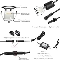 Vista 5 de RNEHON - Luz LED empotrable blanca natural, 12 V, luces de bajo voltaje con carcasa protectora, Φ1.18 luces de paisaje al aire libre para jardín