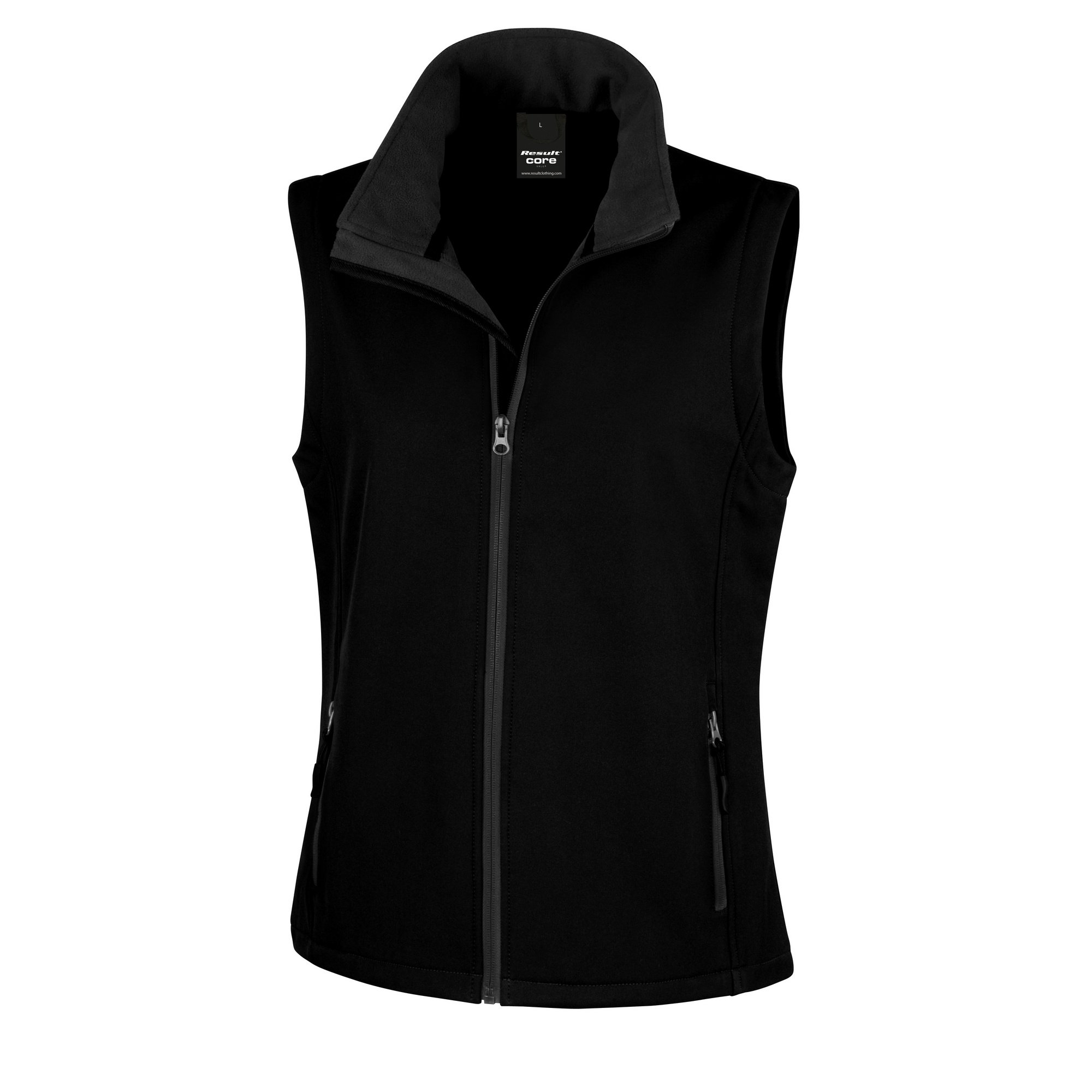 Result Women's Black / Black Core / Printable Softshell Bodywarmer (2Xl) (Black/Black)