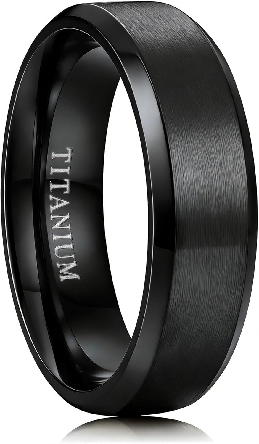 Jstyle Titanium Wedding Ring for Men - 6MM/8MM Hypoallergenic Lightweight Mens Wedding Bands with Zero Maintenance Brushed Surface Polished Edges Mens Engagement Ring Comfort Fit Size 7-13