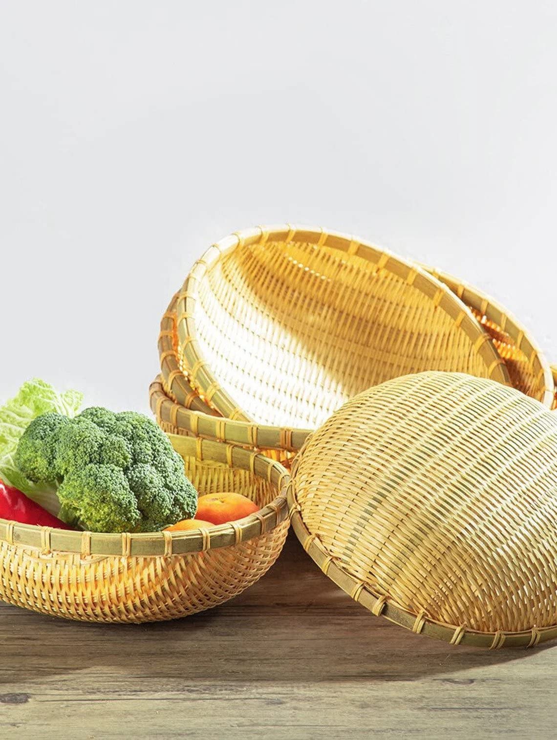 Handmade Bamboo Basket - Natural Storage -2 Handmade Bamboo Basket - Natural Storage -2