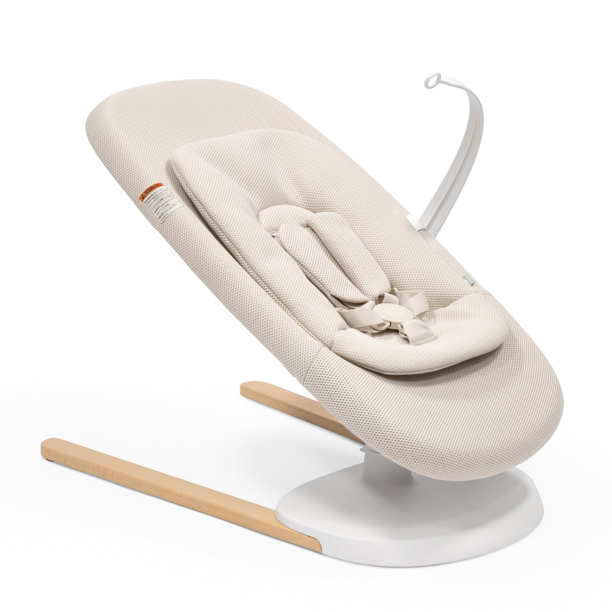 Stokke Yoga Baby Bouncer & Swing, Light Sand - Dual Movement to Soothe & Stimulate Babies Up to 20 lbs - Includes Newborn Cushion for Head Support - Three Adjustable Positions