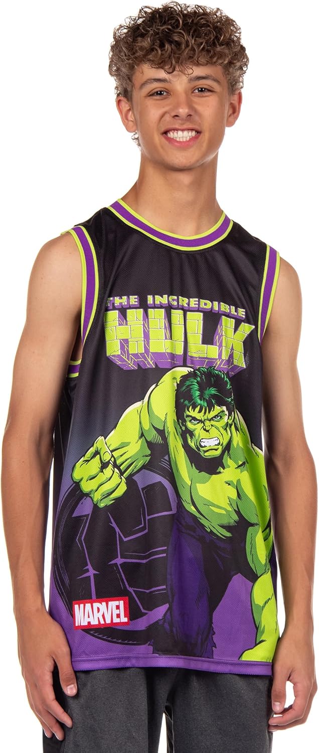 Marvel The Incredible Hulk Basketball Jersey Men's Unleash The Fury Athletic Gym Tank Top
