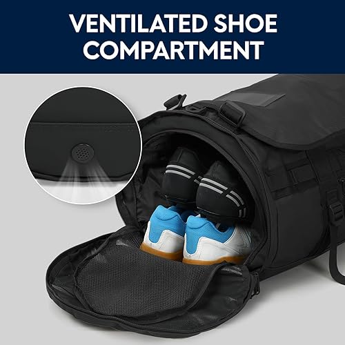 Miniatura 3 de Haimont Mochila de lona, bolsa de viaje con compartimento para zapatos, resistente al agua, para hombres y mujeres, viajes diarios, equipo