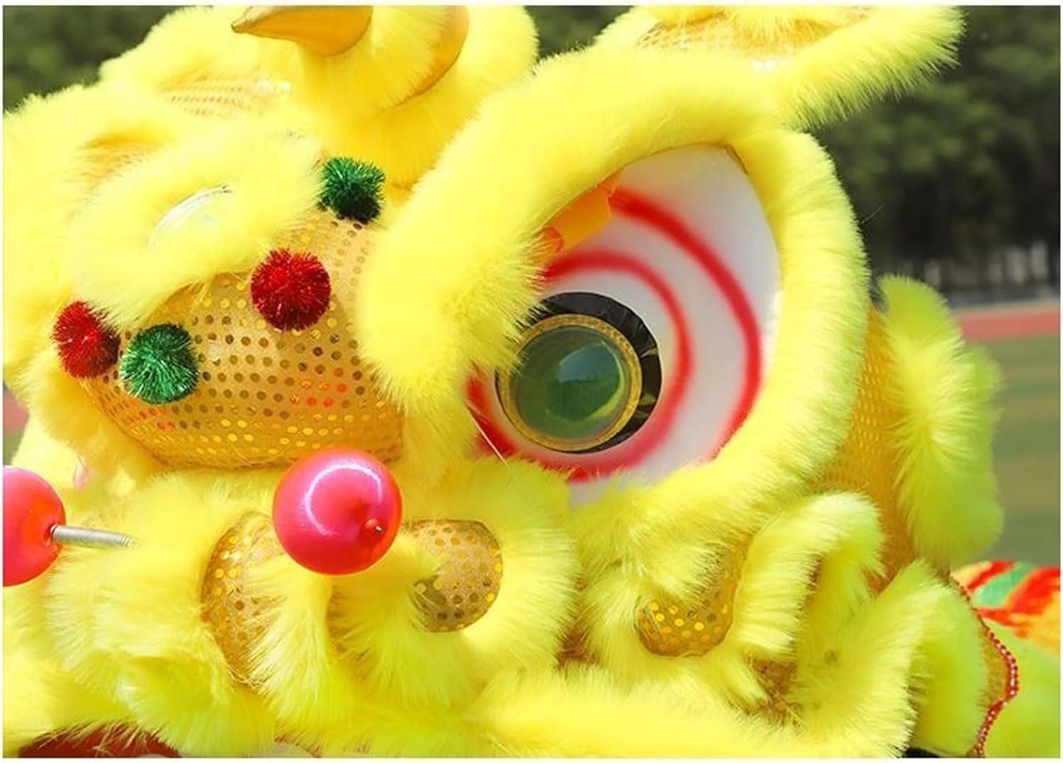 Lion Dance Dragon Dance for Outdoor, Lion Head Performance Adult Festival Lion Dance Set Lions Dance Props Set Dragon Dance(Yellow)