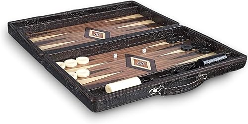 LaModaHome Juego de backgammon prémium para adultos y niños, tabla plegable de madera, ropa magnética, diversión para familiares y amigos, juego de
