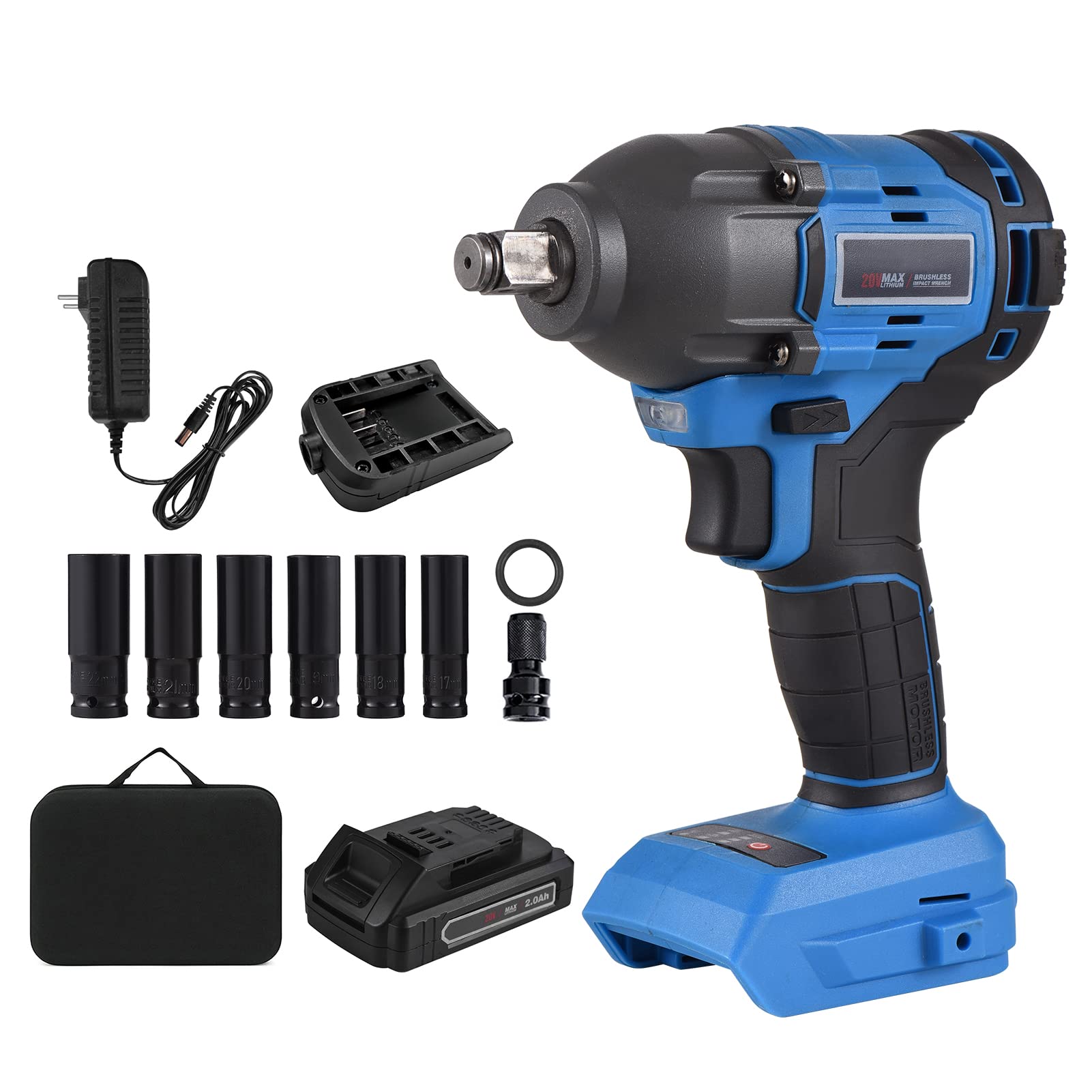 Buy Moniss 20V Cordless Brushless Impact Wrench with 1/2in Chuck