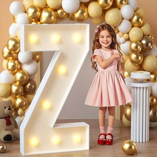 Vista 39 de imprsv Letras de marquesina iluminadas, letras de mosaico de 1.2 m con luz para decoración de baby shower, graduación, gran J para decoraciones