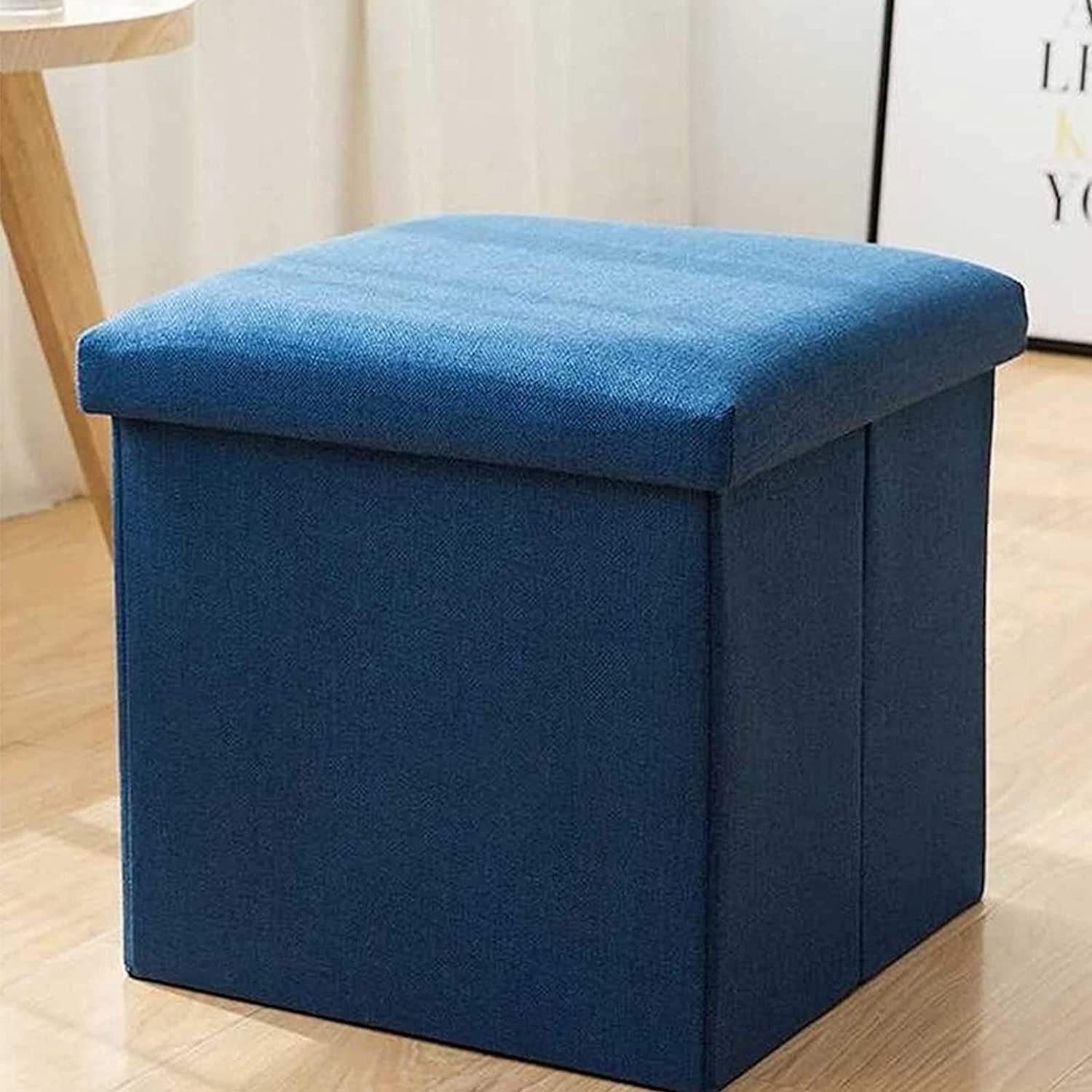 Pouf De Rangement Polyvalent Cube Rembourré Gain De Place