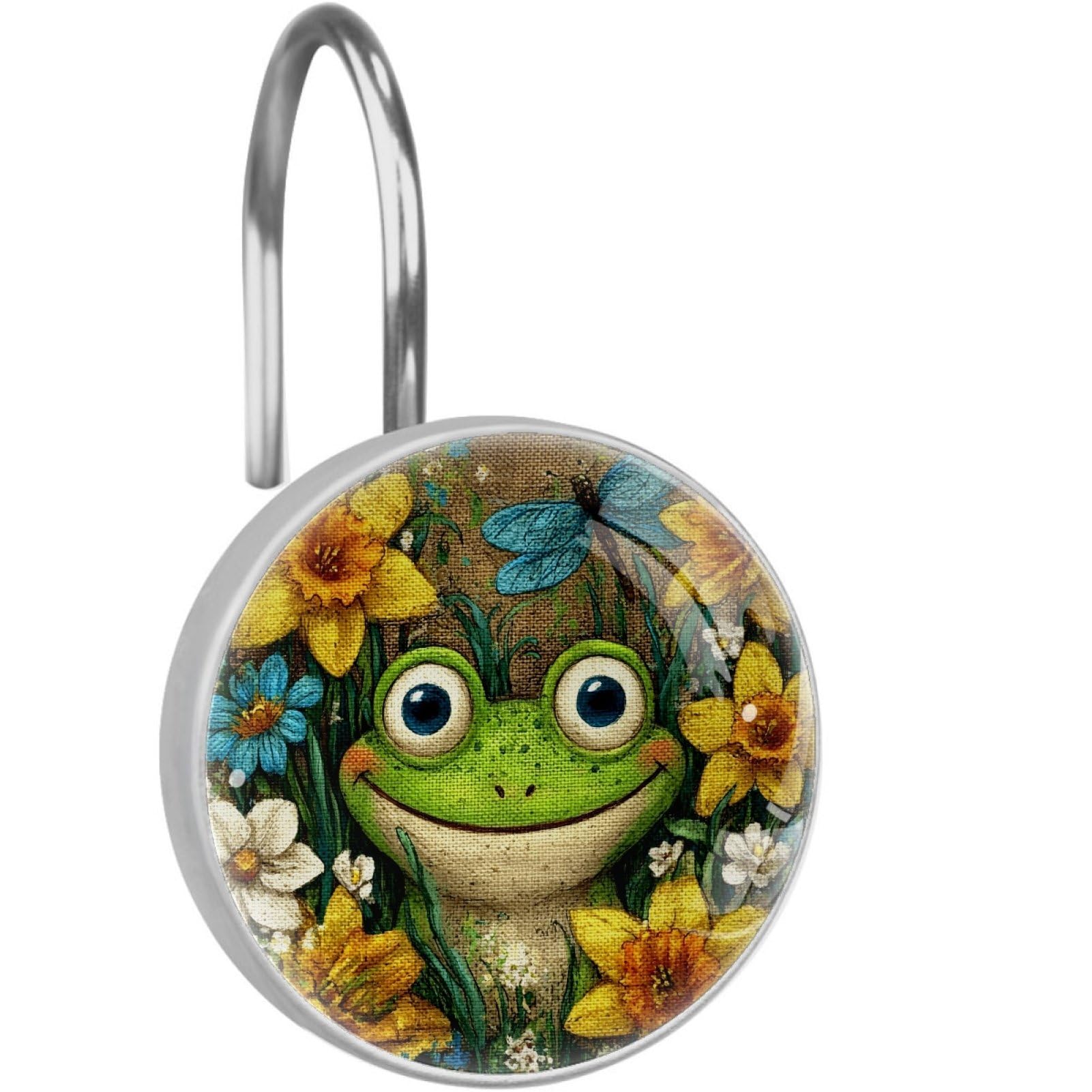 VAPOKF Shower Curtain Hooks, 12PCS Frog Shower Curtain Hook for Bathroom Decors Home Bedroom