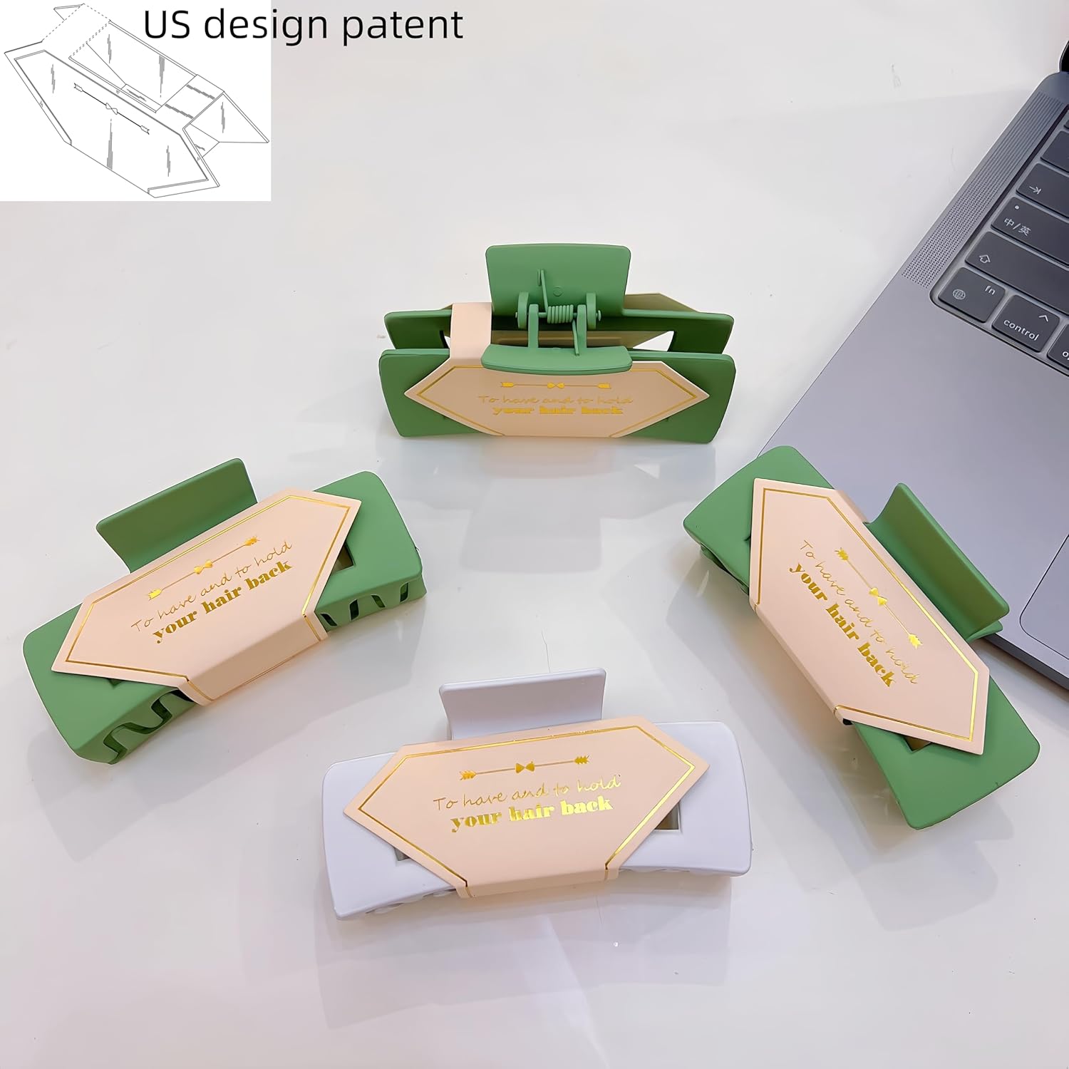 Bridesmaid Scrunchies Proposal Gifts square 4.1inch Bachelorette Hair Claws Clips Girls heart sunglasses headband gift for Wedding Party Favors (24, Sage Green) - Image 3